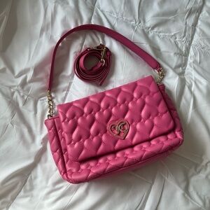 Juicy Couture Pink Quilted Shoulder Bag with Gold Accents